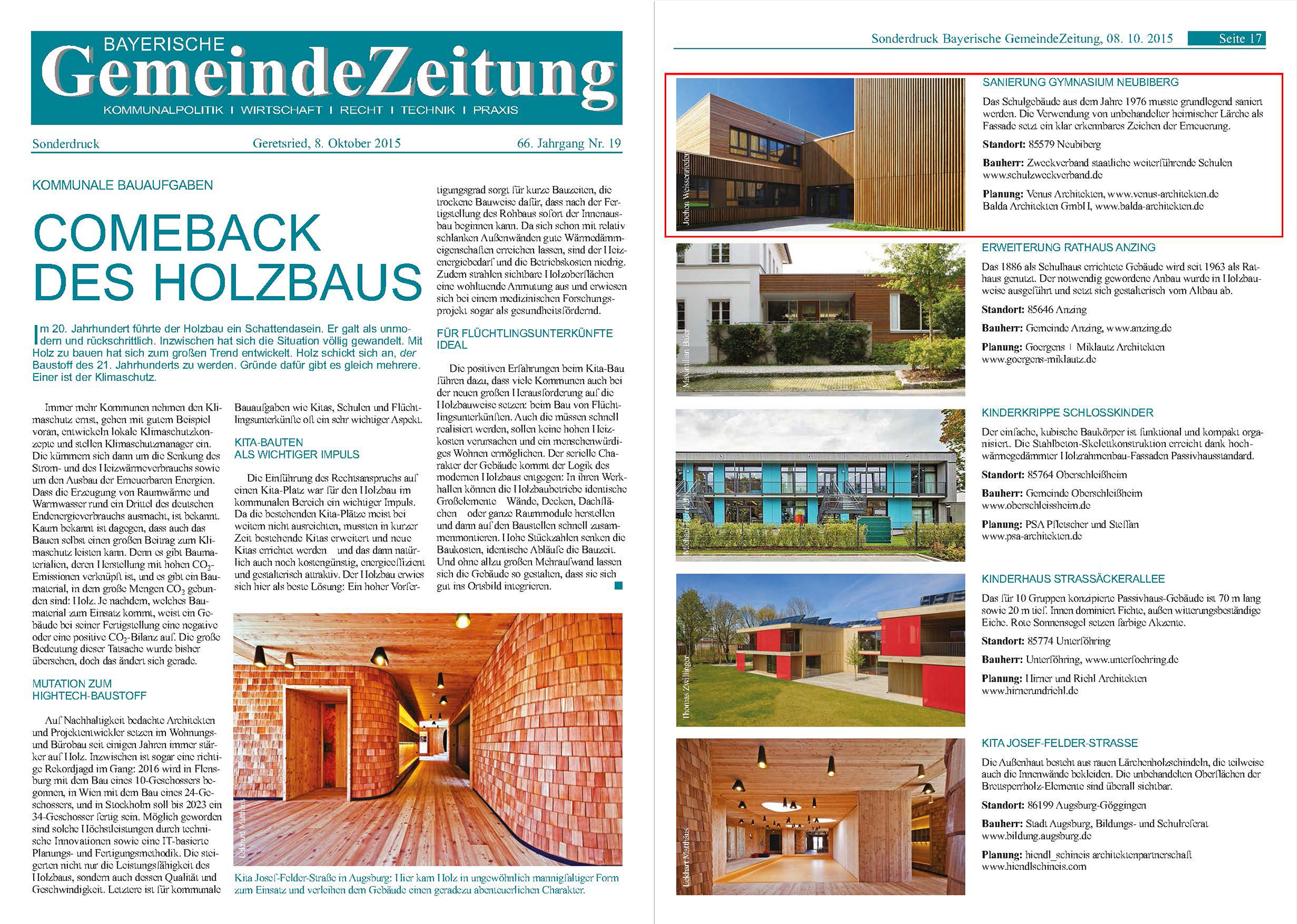 KSO_Comeback des Holzbaus_Bayerische GemeindeZeitung_20151008